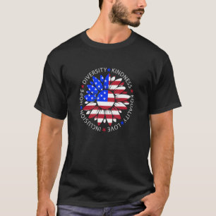 Camiseta Bandera de los EEUU Sunflower Patriótico Julio 4 H