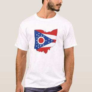 Camiseta Bandera de los Estados de Ohio con forma de Ohio