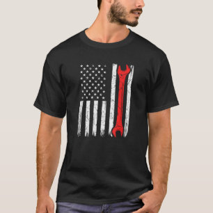 Camiseta Bandera de los Estados Unidos 4 de julio Auto Mech