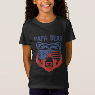Camiseta Bandera de los Estados Unidos Americano Papa Bear 