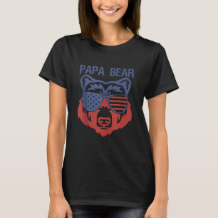 Camiseta Bandera de los Estados Unidos Americano Papa Bear