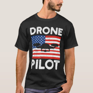 Camiseta Bandera De Los Estados Unidos Con Los Drones