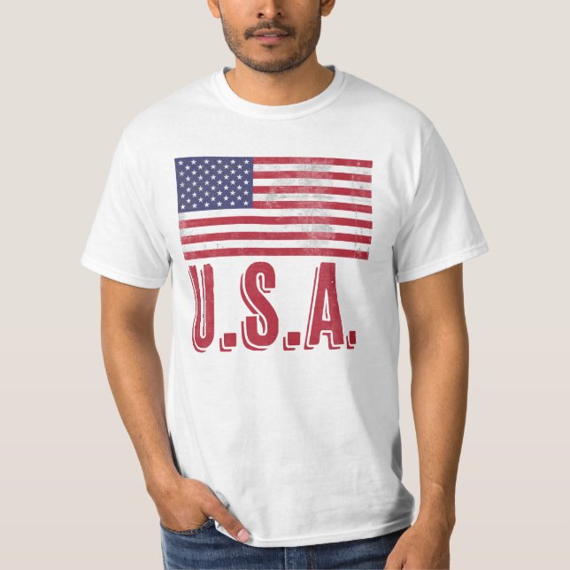 Camiseta Bandera de los Estados Unidos de América "Grunge"  (Anverso)