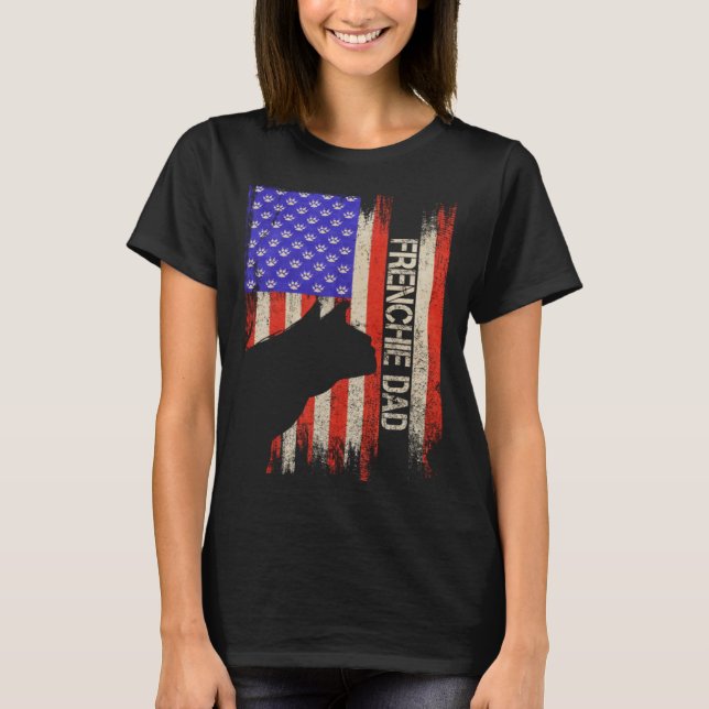 Camiseta Bandera de los Estados Unidos de América perro Bul (Anverso)