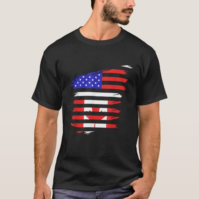 Camiseta Bandera de los Estados Unidos de Canadá (Anverso)
