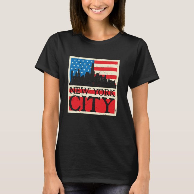 Camiseta Bandera de los Estados Unidos de Nueva York con pr (Anverso)