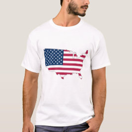 Camiseta Bandera de los Estados Unidos en el mapa