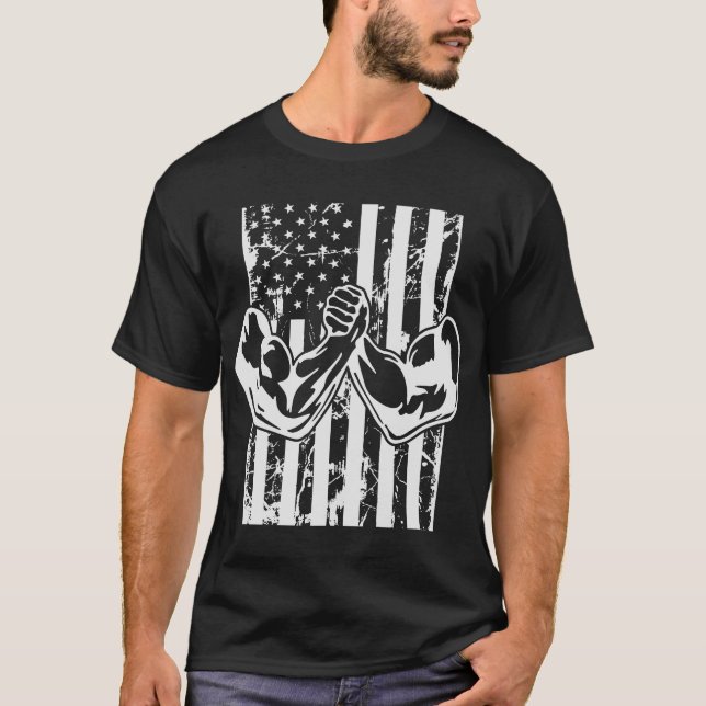 Camiseta Bandera de los Estados Unidos en lucha armada (Anverso)