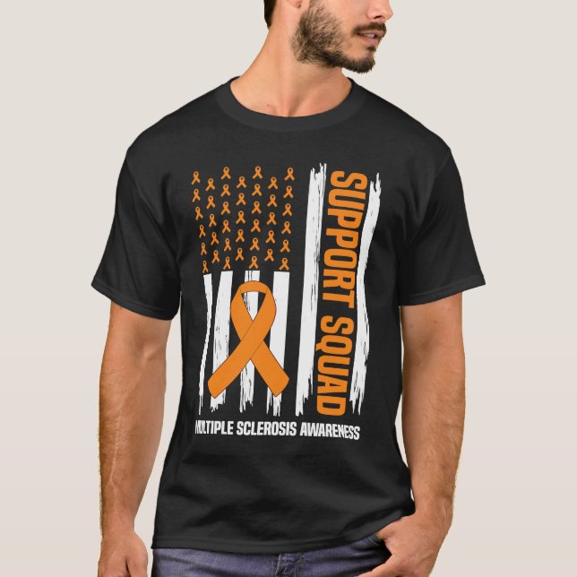 Camiseta Bandera de los Estados Unidos Esclerosis Múltiple  (Anverso)