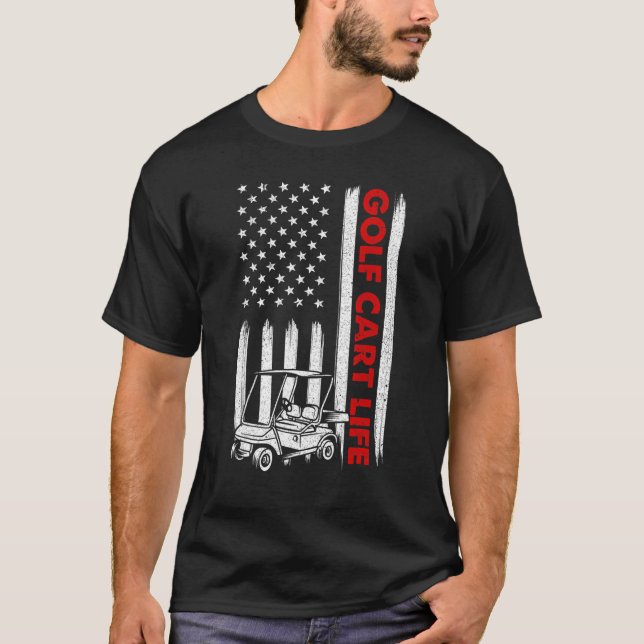 Camiseta Bandera De Los Estados Unidos Golf Para Hombres Mu (Anverso)