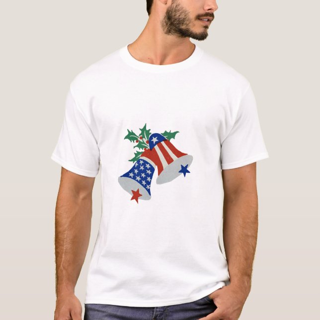 Camiseta Bandera de los Estados Unidos Navidades patriótico (Anverso)