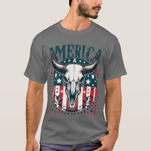 Camiseta Bandera de los EUA de la vaca el 4 de julio