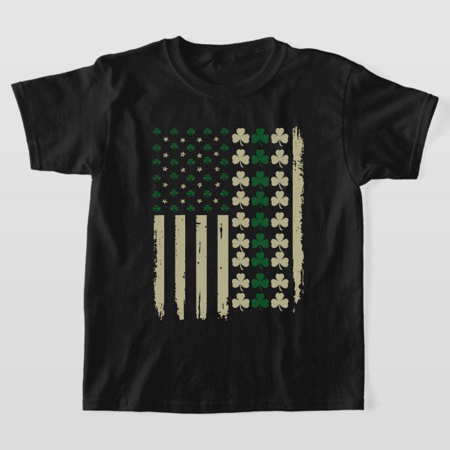 Camiseta Bandera de los ingleses irlandeses Retro Shamrock  (Distribución)