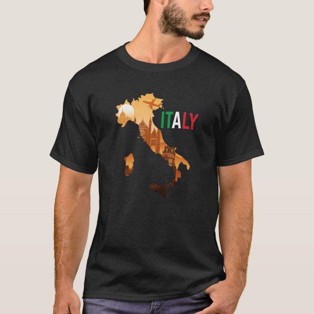 Camiseta Bandera de los mapas de viajes Italia Orgullo de r (Anverso)