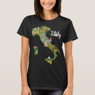 Camiseta Bandera de los mapas de viajes Italia Orgullo de r
