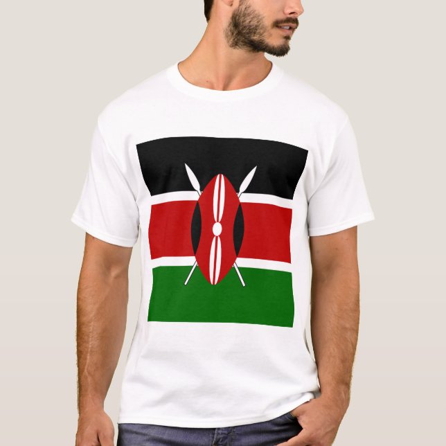 Camiseta Bandera de los masái de Kenia Bendera ya Kenya (Anverso)