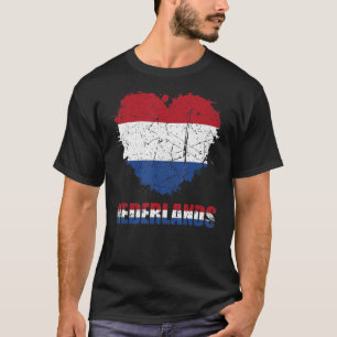 Camiseta Bandera de los Países Bajos Corazón de Vintage Hom