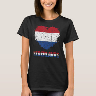 Camiseta Bandera de los Países Bajos Corazón de Vintage Hom