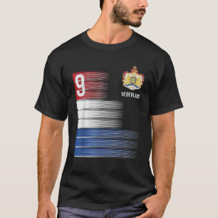 Camiseta Bandera de los Países Bajos Número 9 Hombres de Fú