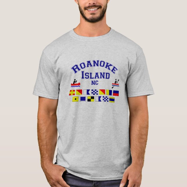 Camiseta Bandera de los Sig del NC de la isla de Roanoke (Anverso)