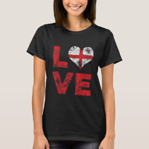 Camiseta Bandera de Love Heart Vintage England