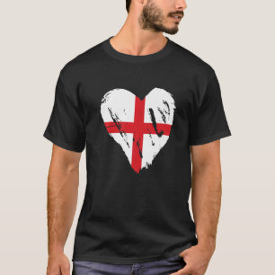 Camiseta Bandera de Love Heart Vintage Retro England
