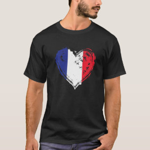 Camiseta Bandera de Love Retro Heart France