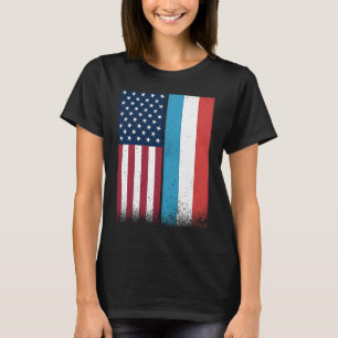 Camiseta Bandera de Luxemburgo Banderas de EE. UU. y Luxem