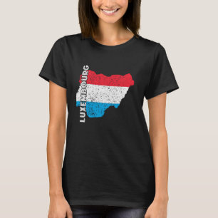 Camiseta Bandera de Luxemburgo Mapa Vintage Letzebuerg Luxe