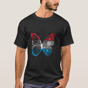Camiseta Bandera de Luxemburgo Mariposa Orgullo Luxemburgué