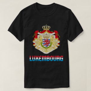 Camiseta Bandera de Luxemburgo y Patriótico Del Escudo De A