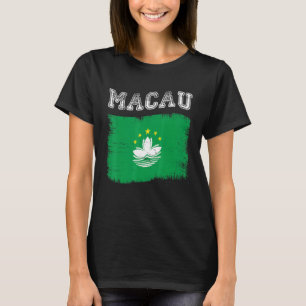 Camiseta Bandera de Macao Destino de vacaciones en Macao Ba
