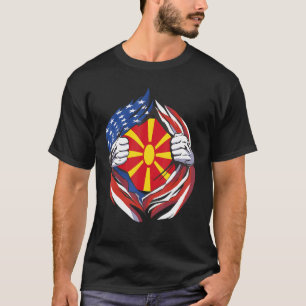 Camiseta Bandera de Macedonia del Norte Orgullosa de mi Her
