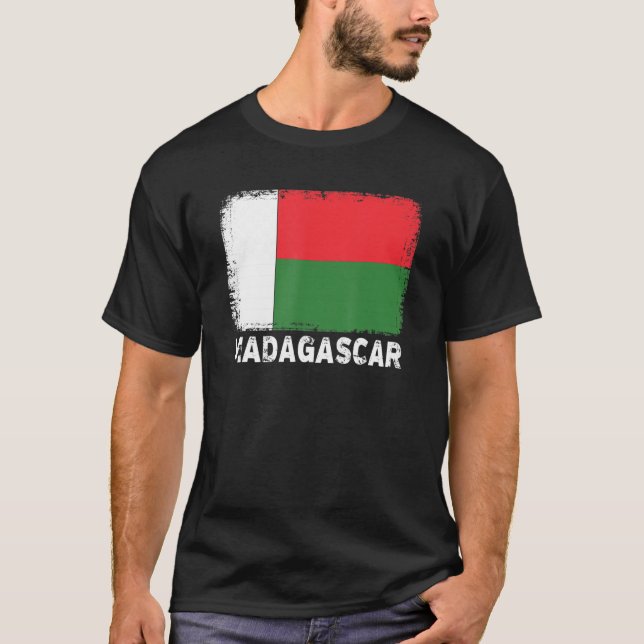 Camiseta Bandera de Madagascar apoya a las mujeres malgache (Anverso)