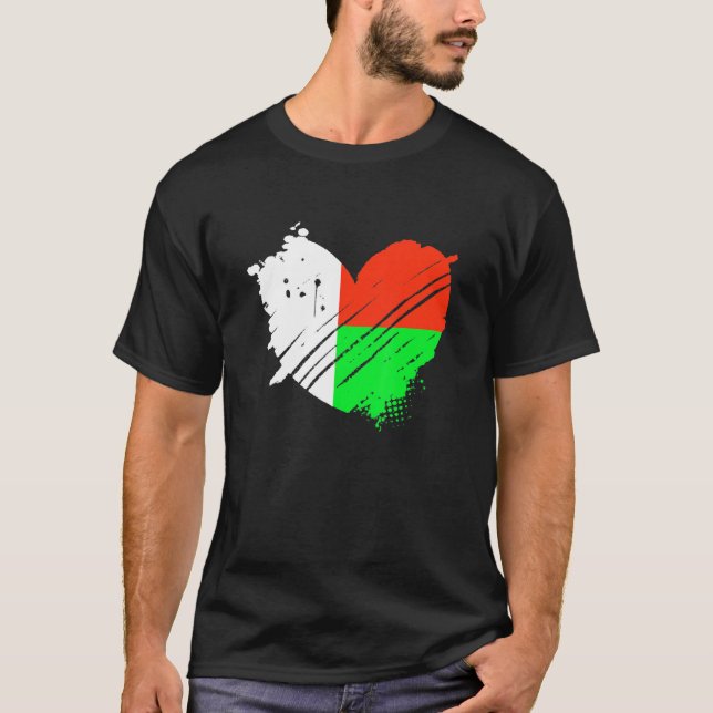 Camiseta Bandera de Madagascar que amo a Madagascar en mi M (Anverso)