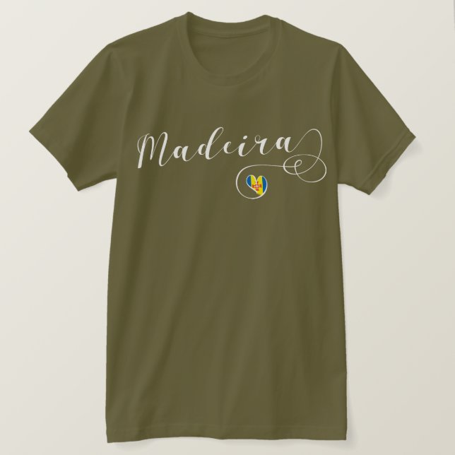 Camiseta Bandera de Madeira, amo Madeira, Portugal (Anverso del diseño)