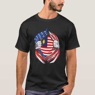 Camiseta Bandera de Malasia Americano Orgulloso De Mi Heren