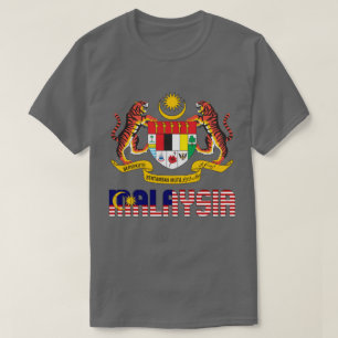 Camiseta Bandera de Malasia y Patriótico Del Escudo De Arma