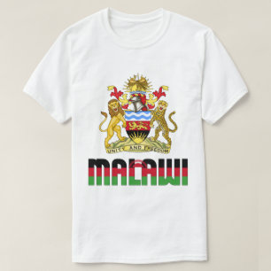Camiseta Bandera de Malawi y Patriótico Del Escudo De Armas