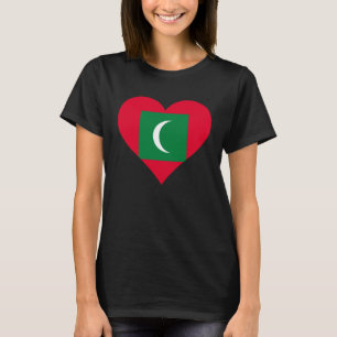 Camiseta Bandera de Maldivas Corazón Maldivas Amor Maldiva