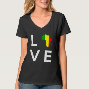Camiseta Bandera de Malí Ama la silueta del continente afri