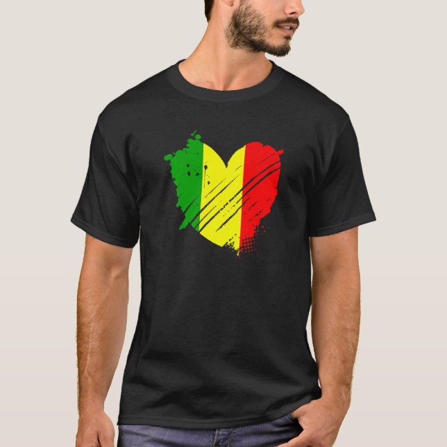 Camiseta Bandera de Mali amo a Mali . Está en mi ADN para l (Anverso)