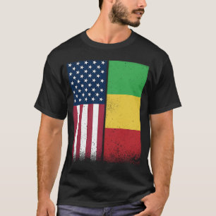 Camiseta Bandera De Mali, Estados Unidos Y Mali Banderas Or
