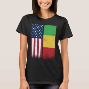 Camiseta Bandera De Mali, Estados Unidos Y Mali Banderas Or