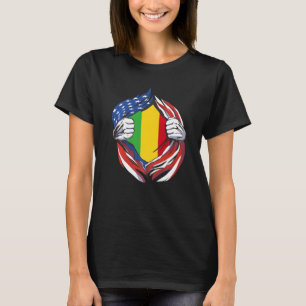 Camiseta Bandera de Mali: Orgullo americano de mi herencia 