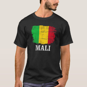 Camiseta Bandera De Mali Vintage Para Mali