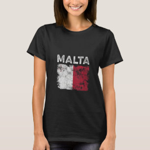 Camiseta Bandera de Malta Distressed para Mujeres Hombres