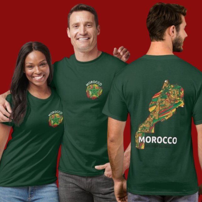 Camiseta Bandera de Mapa Completo de Marruecos de Doble Car (Subido por el creador)