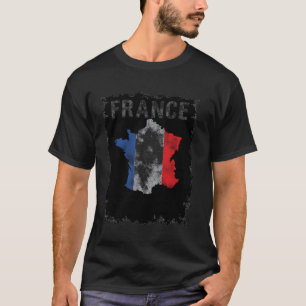 Camiseta Bandera de mapa de Francia
