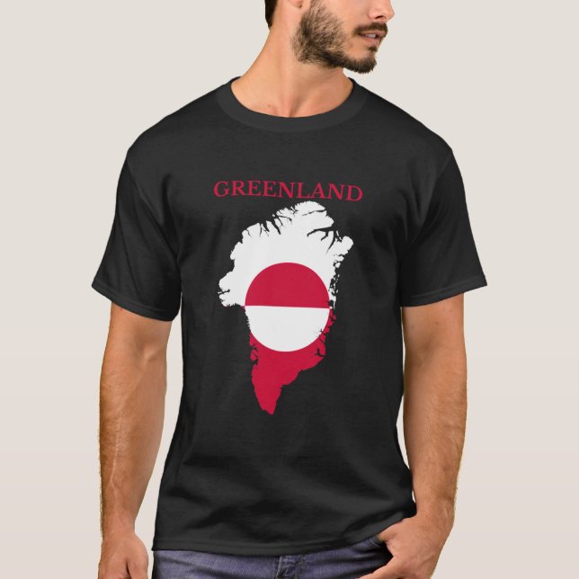 Camiseta Bandera de Mapa de Groenlandia Clásico (Anverso)